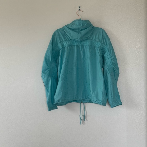 ADIDAS W.N.D HOODED RAIN JACKET BLUE SPIRIT WINDBREAKER OVERSIZED S $100 - Picture 4 of 9